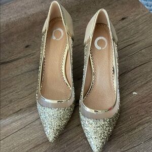 Elegant Gold Glitter Women's Shoes